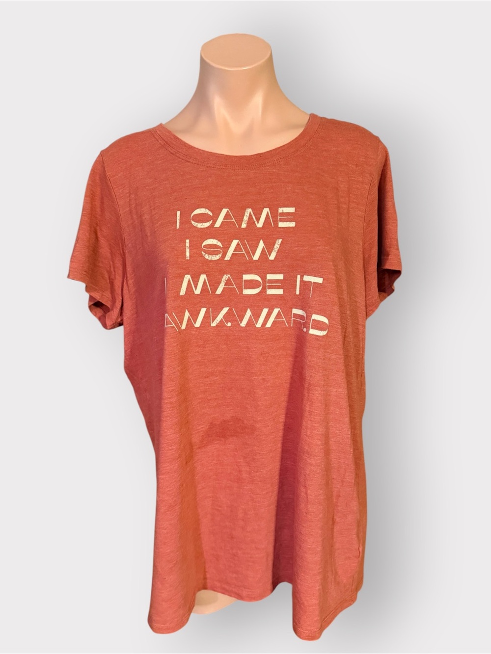 Torrid Women’s 2X Coral I Came I Saw I Made It Awkward Graphic Tee Shirt Flawed